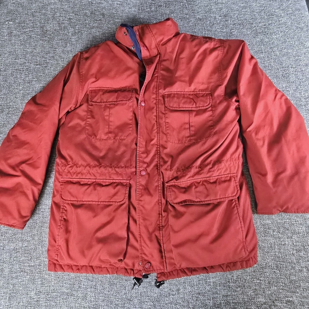 Eddie Bauer Ridge Line Mens Goose Down Parka Jacket Red Medium WPL 9647